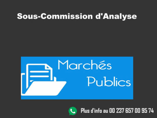 Sous Commission d Analyse SCA ou SCAO Marchés publics