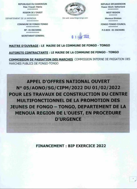 Dossier d'appel d'offres