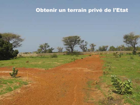 Obtenir un terrain privé de l'Etat