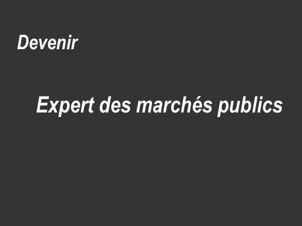 expert des marchés publics